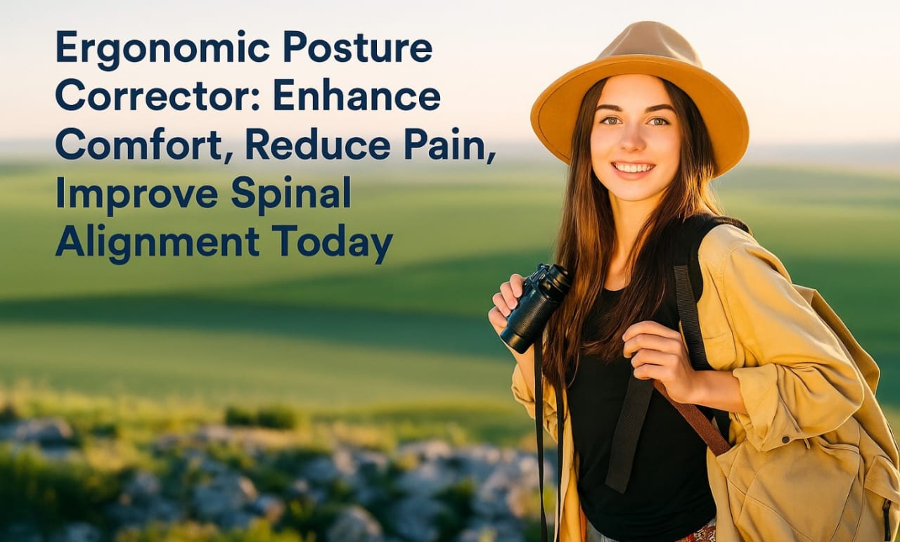 Ergonomic posture corrector improves spinal alignment, reduces back pain.