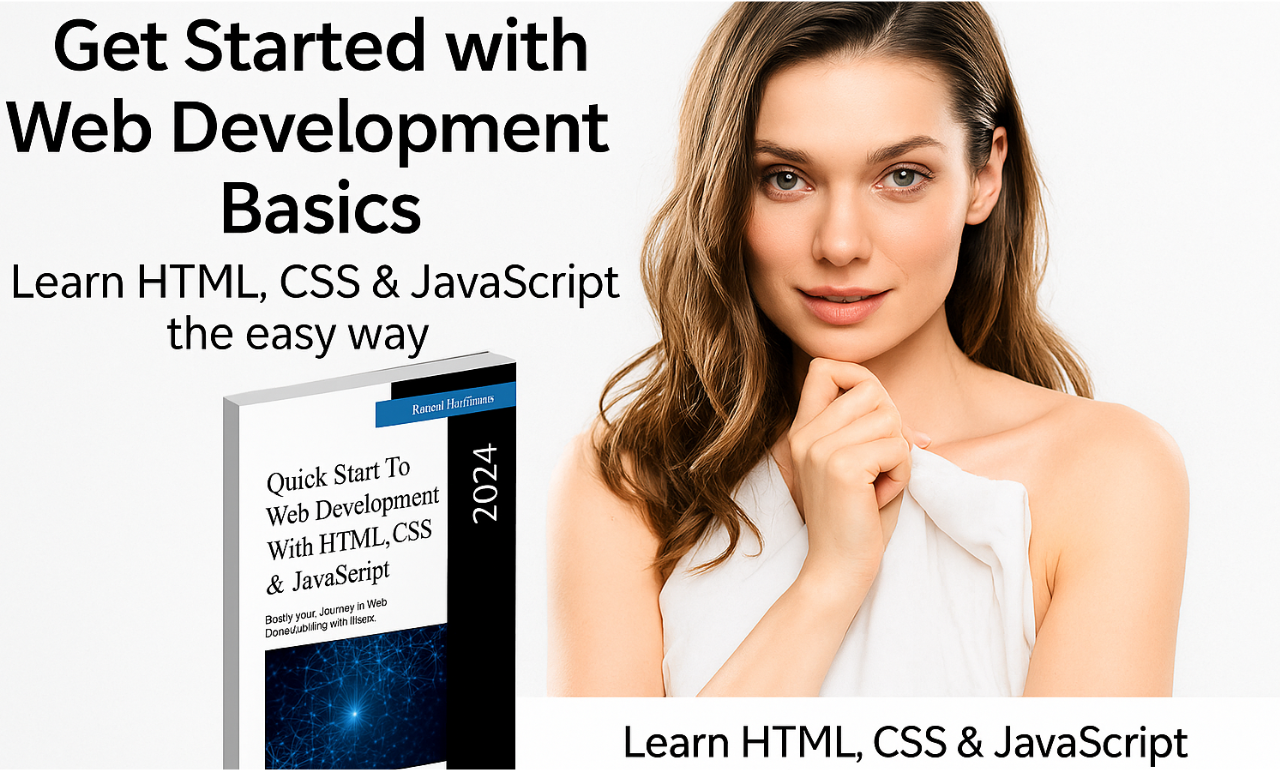 Web development guide: HTML, CSS, JavaScript basics.